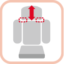 ヘッドサポート/ハイバック調整＋肩ベルトガイド