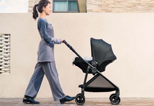 アップリカのベビーカーとドッキング